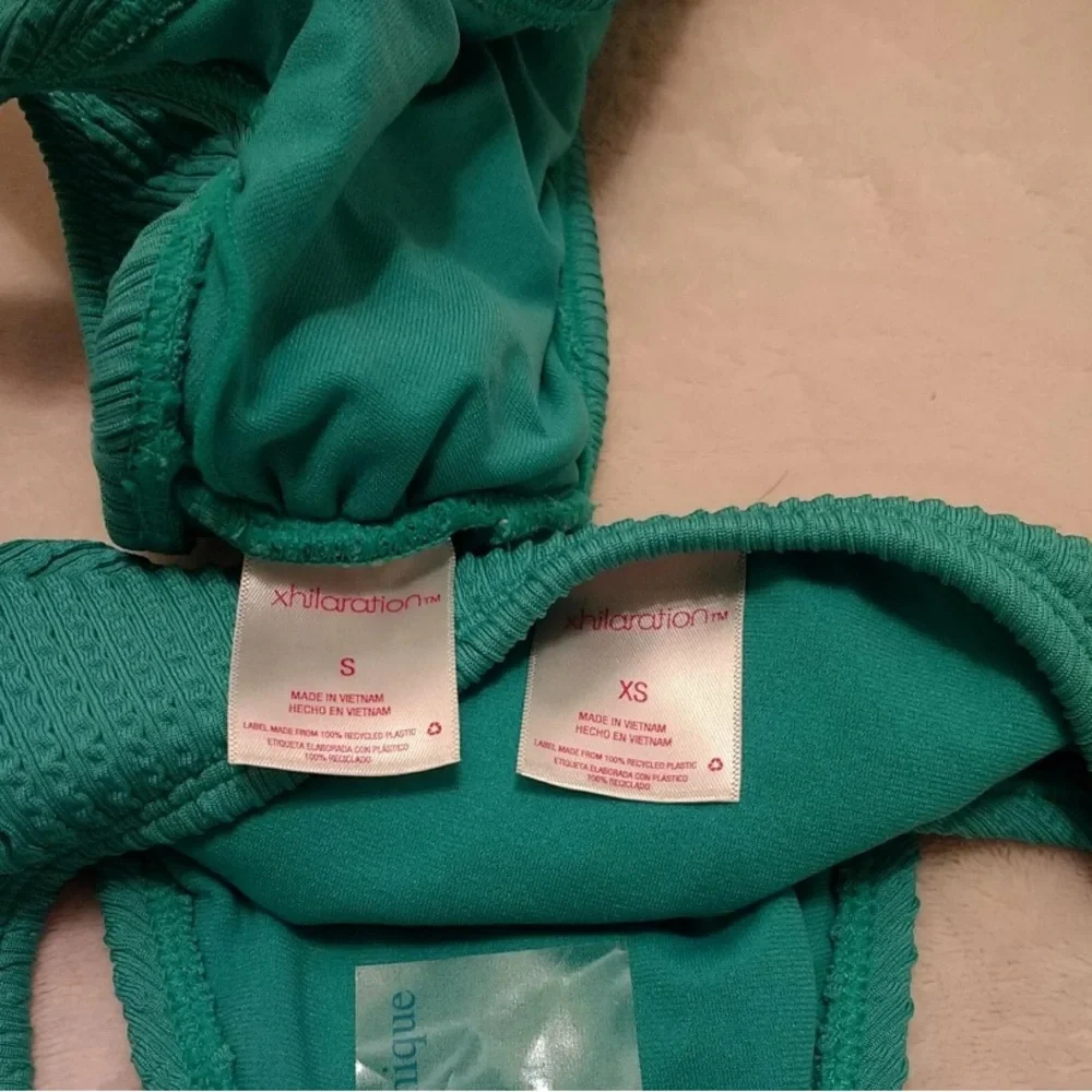 Xhilaration Mossy Green Ribbed Bikini Set